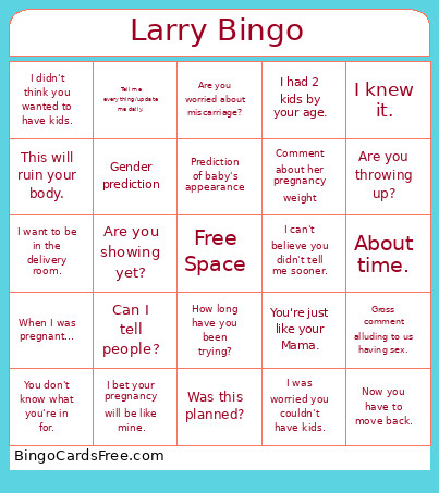 Larry Bingo Card