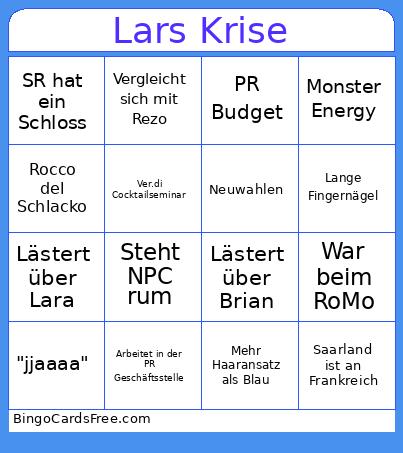 Lars Krise Bingo Card