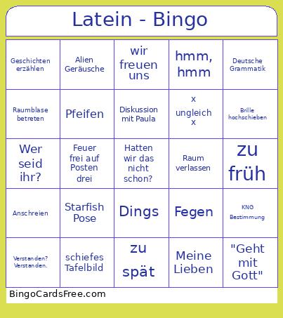 Latein - Bingo