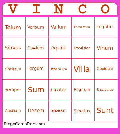 Latina Christiana 6-10 Bingo Card