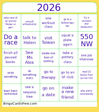 Lauren Bingo Card