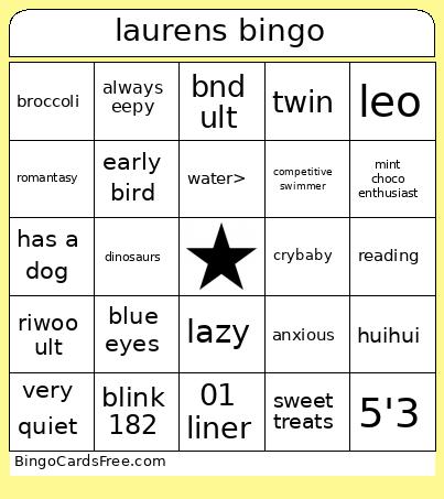 laurens bingo