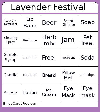 Lavender Festival  Bingo