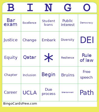 Law School 2025 Bingo Card