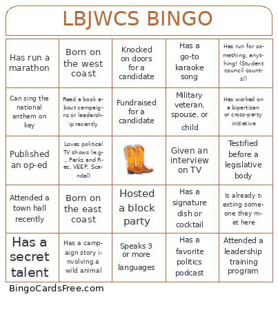 LBJWCS Bingo