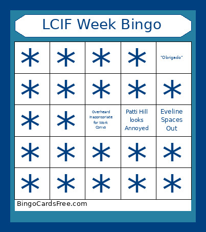 LCIF Week Bingo Card