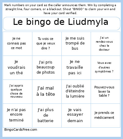 Le De Liudmyla Bingo Card