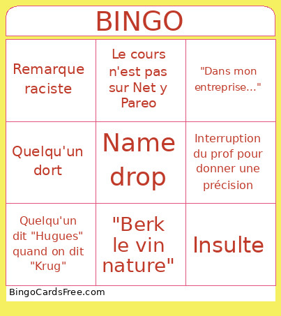 Le Vin En S'amusant V2 Bingo Card