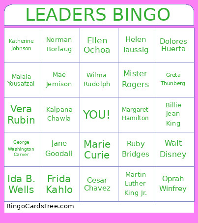 LEADERS Bingo Card
