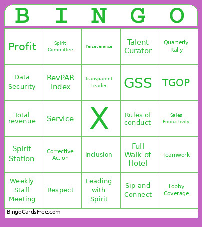 Leadership Bingo Card