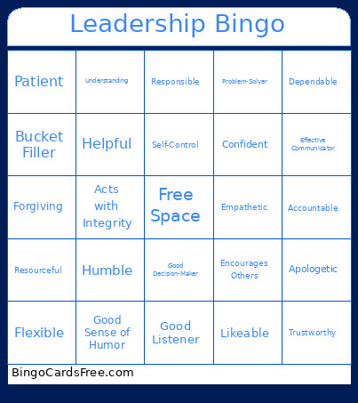 Leadership Bingo Card