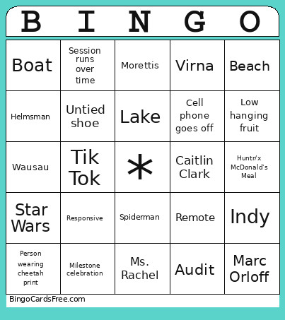 Leadership Meeting Bingo Card