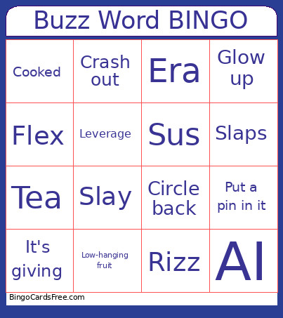 Leadership Retreat Buzz Word Bingo Card