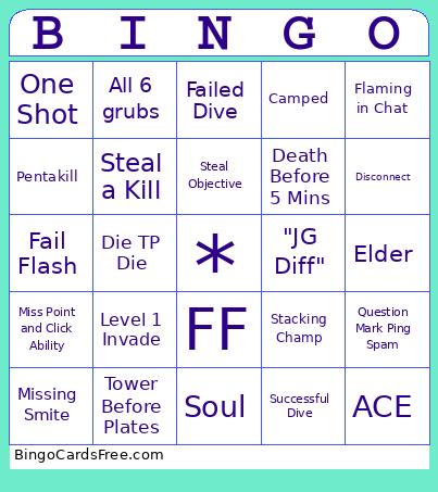 League of legondos Bingo