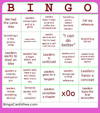 Leaingo Bingo Card