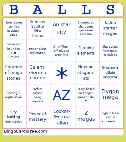 Legends ZA Predictions Bingo Cards Free Pdf Printable Game, Title: BALLS