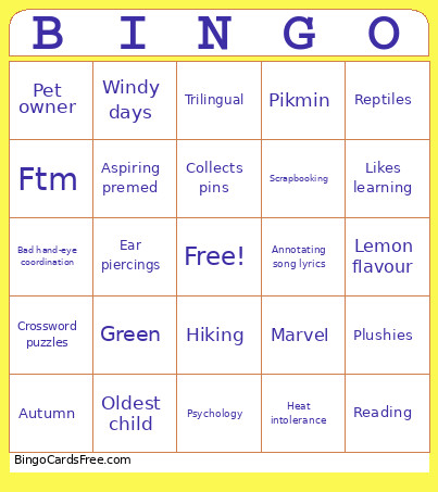 Lemon’s Bingo Card