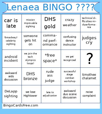 Lenaea Bingo 2025 Cards Free Pdf Printable Game, Title: Lenaea BINGO ????