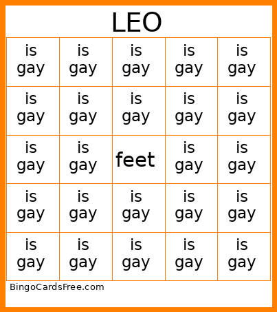 Leo Leo Leo Leo Leo Leo Bingo Card