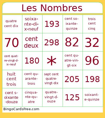 Les Nombres Bingo