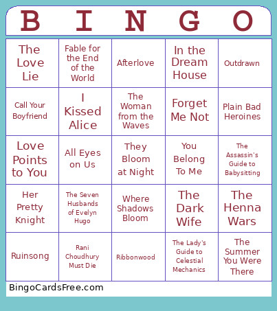 Lesbian To-Read Bingo Card