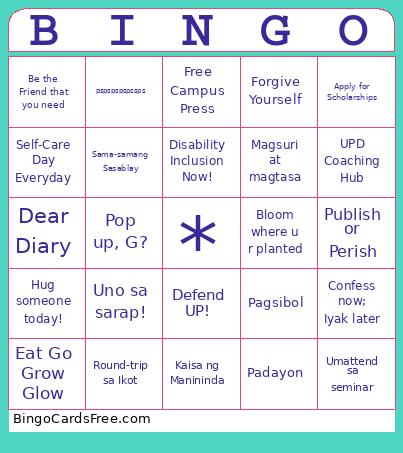 Let's Go Bingo Card