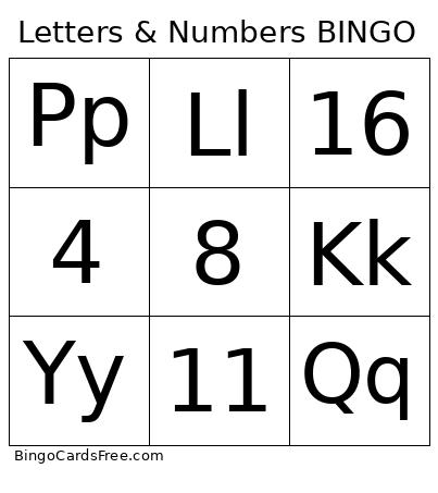 Letters & Numbers BINGO