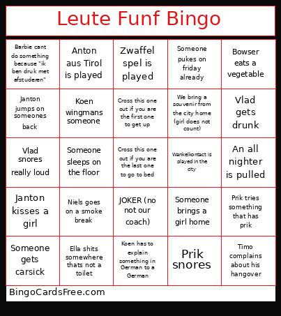 Leute Funf Bingo Card