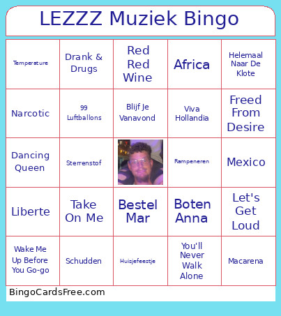 LEZZZ Muziek Bingo Card