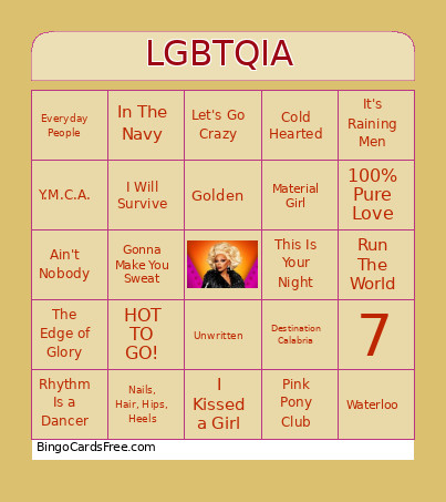 LGBTQIA Bingo Card