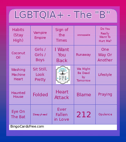 LGBTQIA+ - The B Bingo Card