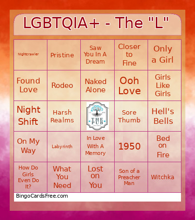 LGBTQIA+ - The L Bingo Card