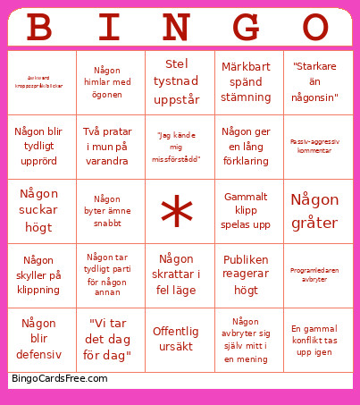 Lib Swe Bingo Card