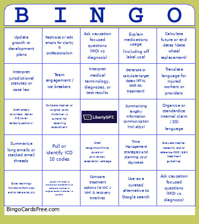 LibertyGPT Bingo Card