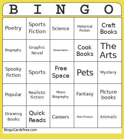 Library Bingo Card