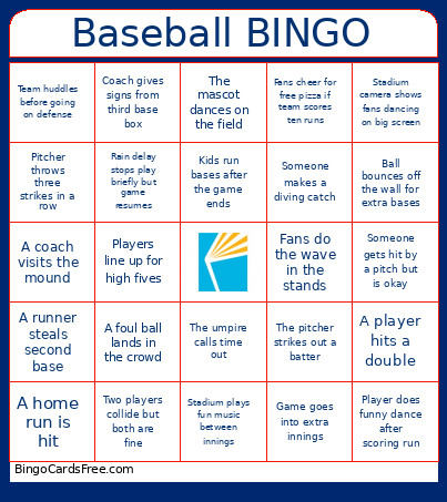 Library Baseball Bingo Card