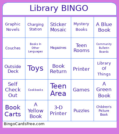 Library Bingo Card 2