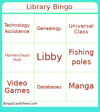 Library Bingo Card