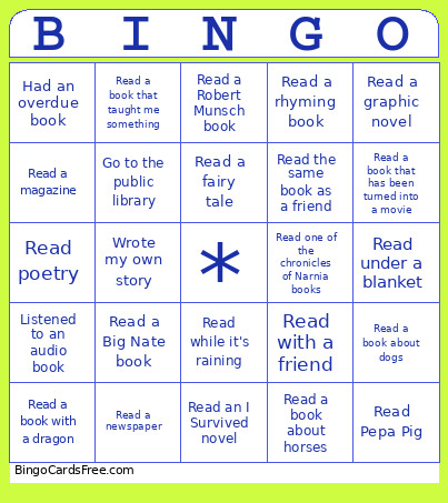 Library Bingo Card