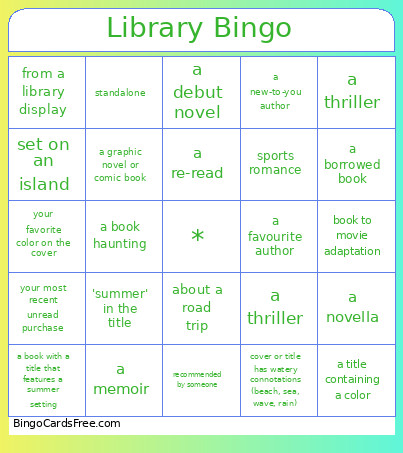 Library Bingo Card 2