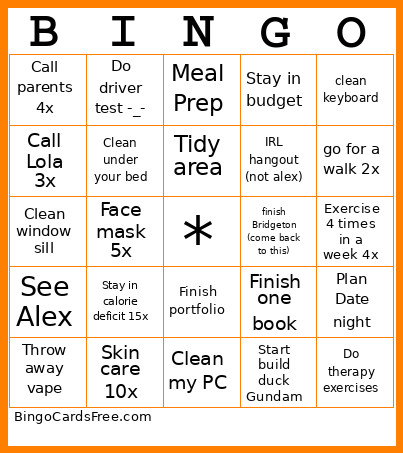 Life Bingo Card