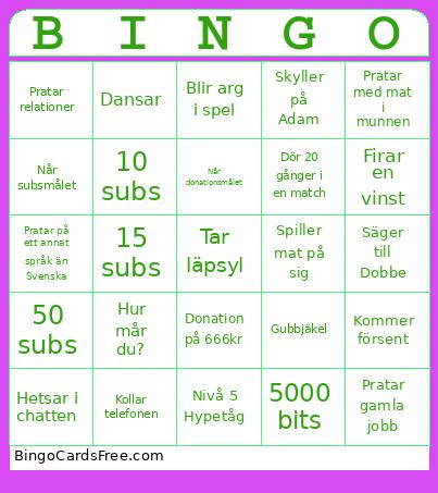 LIN Bingo Card