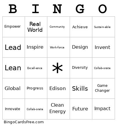 Lingo Bingo Card 2