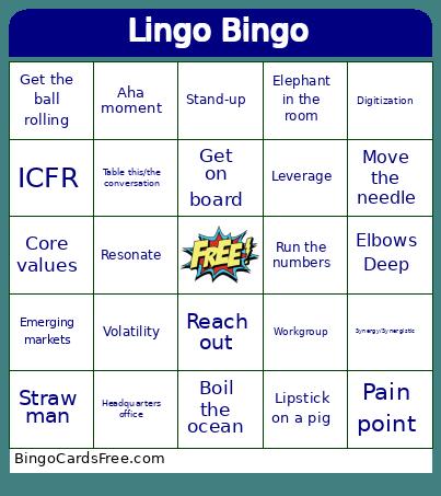 Lingo Bingo Card