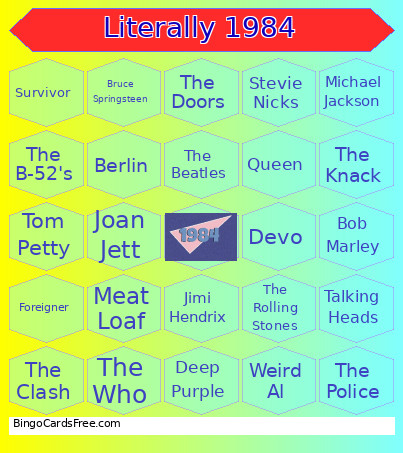 Literally 1984 Bingo Card