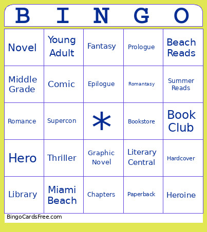 Literary Bingo Card