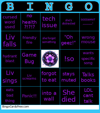 Liv Sunday Funday! Bingo Card