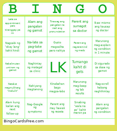 LK Endo 2026 Bingo Card