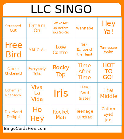 LLC SINGO Bingo Card