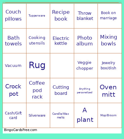 Lllll Bingo Card